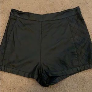 Faux leather hot pants